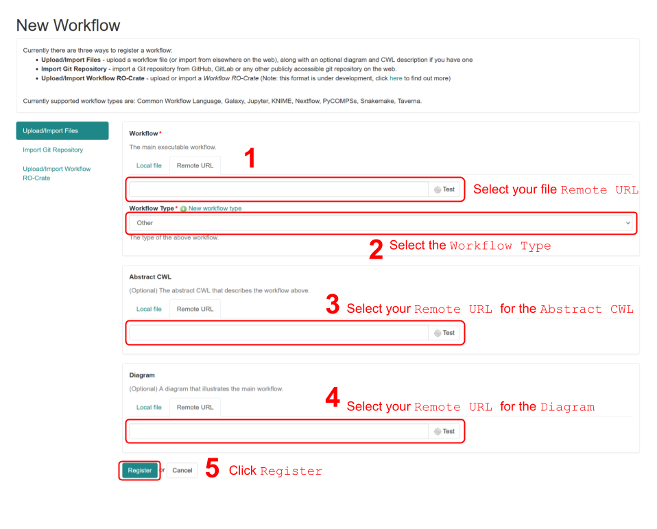 Adding Files WorkflowHub Project